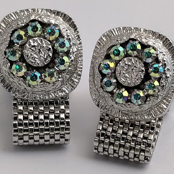Swank Other - Vintage Mid Century Signed Swank Rhinestone Square Cufflinks